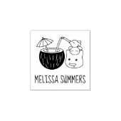 ブロッブ間抜けクリーチャーのココナッツドリンク名前をカスタムする1x1 ラバースタンプ (インプリント)