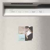 ブロッモダンク日付を保存する茶色とティール（緑がかった色） マグネット (インサイチュ (食洗機))