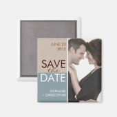 ブロッモダンク日付を青と茶色で保存 マグネット (正面/裏面)