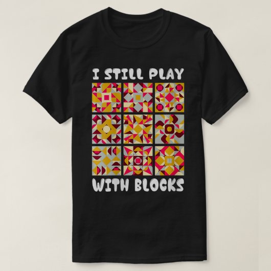 ブロッ遊クキルターおもしろいクイル Tシャツ (デザイン正面)