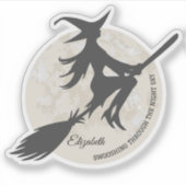 ブロッ飛んでいるクスティックの魔女 シール (正面)