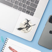 ブロッ飛んでいるクスティックの魔女 シール (ノートパソコンとiPhone)
