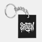 ブロテインタンパクおもしろい質ブロジムLGBTQゲイプライドアリー キーホルダー (正面左)