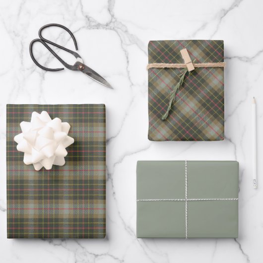 ブロディ狩り風化オリジナルスコットランドタータンチェック ラッピングペーパーシート (正面)