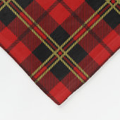 ブロディ赤ファミリタータンチェック格子模様 フリースブランケット (角)