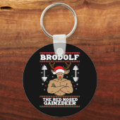 ブロドルフおもしろいクリスマスバフトナディアジムボディビル キーホルダー (正面)