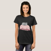 ブロブフィッシュと小さな猫 Tシャツ (正面フル)