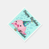ブロブフィッシュ誕生日パーティー スタンダードカクテルナプキン (角)