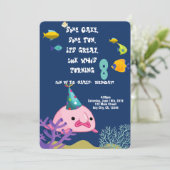 ブロブフパーソナライズされたィッシュ名誕生会 招待状 (スタンド正面)