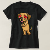 ブロホーマー犬デンマークのマスティフで愛のかわいい絵文字 Tシャツ (デザイン正面)