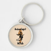 ブロムおもしろいとコテの上の考古学者の魔女 キーホルダー (正面)