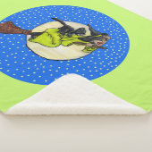 ブロムおもしろいキャットスターに飛んでいるのウィッチグリーンドレス シェルパブランケット (3/4)