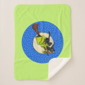 ブロムおもしろいキャットスターに飛んでいるのウィッチグリーンドレス シェルパブランケット (正面)