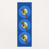 ブロムおもしろいムーンに浮かぶ可愛い飛んでいる魔女黒猫 ヨガマット (正面)