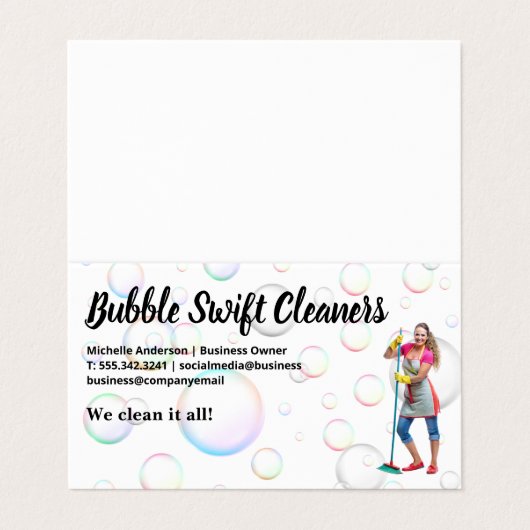 ブロムが微笑むクリーナー | バブル 名刺 (外部フラット)