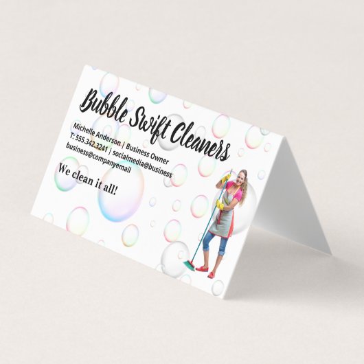 ブロムが微笑むクリーナー | バブル 名刺 (正面)
