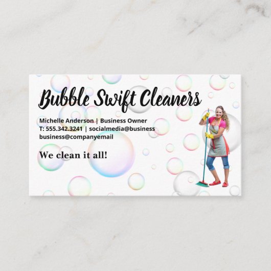 ブロムが微笑むクリーナー | バブル 名刺 (正面)