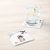 ブロムとカボチャの可愛いハロウィーン幽霊ウィッチ ペーパーコースター (インサイチュ)