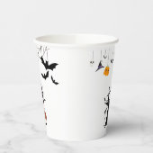 ブロムとカボチャの可愛いハロウィーン幽霊ウィッチ 紙コップ (左)