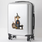 ブロムカボチャ猫かわいいハロウィンとプリムウィッチ シール (スーツケース)