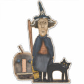 ブロムカボチャ猫かわいいハロウィンとプリムウィッチ シール (正面)