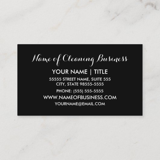 ブロムガーリーピンクとブラックハウス清掃サービス 名刺 (裏面)