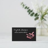 ブロムガーリーピンクとブラックハウス清掃サービス 名刺 (スタンド正面)