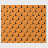 ブロムクラシックブ飛んでいるブラックとオレンジの上のウィッチ ラッピングペーパー (フラット)