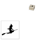 ブロムクラシック飛んでいるアウトライのシルエット上の魔女 ラバースタンプ (押印)