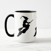 ブロムシルエットでフライト中の魔女 マグカップ (左)