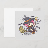 ブロムスティックに乗ったかわいい魔女 (正面/裏面)