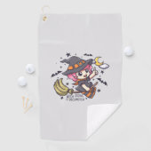 ブロムスティックに乗ったかわいい魔女 ゴルフタオル (インサイチュ)