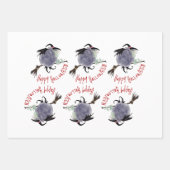 ブロムスティックの可愛い魔女ハロウィーン3xWPS ラッピングペーパーシート (正面)