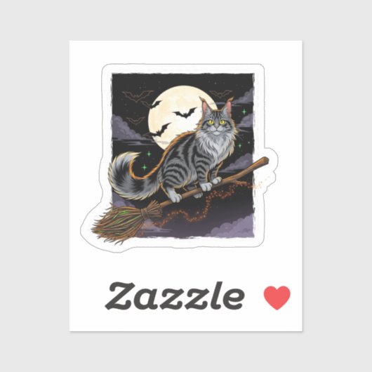 ブロムスティックライダークーン – Maine Coonハロウィーン シール (シート)