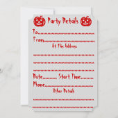 ブロムスティック上の不気味なハロウィーンの魔女 招待状 (裏面)