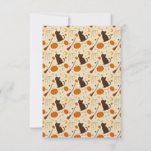 ブロムスティック誕生日パーティーでかわいい魔女 招待状 (裏面)