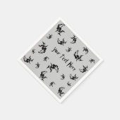 ブロムスティック飛んでいるハロウィーンの不気味な魔女 スタンダードカクテルナプキン (角)