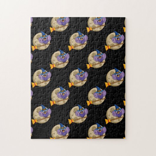 ブロムパターン飛んでいるの漫画ウィザードフクロウ ジグソーパズル (縦)