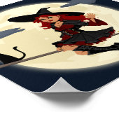 ブロムフレンドリーと黒猫のハロウィーンの魔女 ポスター (角)