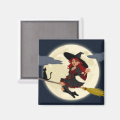 ブロムフレンドリーと黒猫のハロウィーンの魔女 マグネット (正面/裏面)