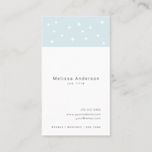 ブロムモダンライトブルー清掃サービスメイド 名刺 (裏面)