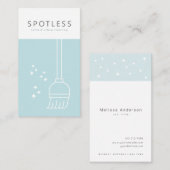 ブロムモダンライトブルー清掃サービスメイド 名刺 (正面/裏面)