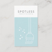 ブロムモダンライトブルー清掃サービスメイド 名刺 (正面)