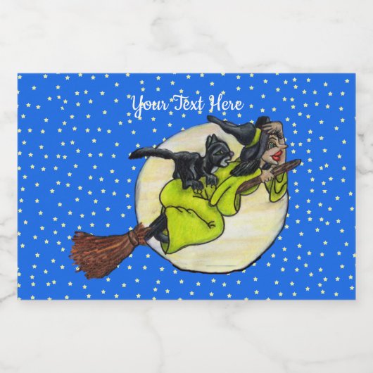 ブロム猫ムーンスターズのかわいい魔女グリーンドレス フードラベル (シングルラベル)