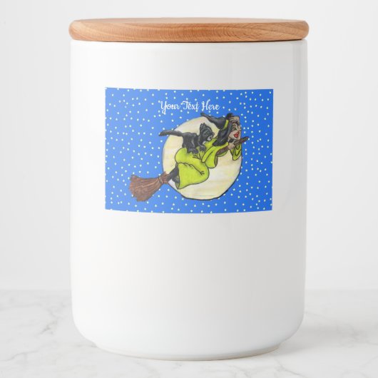 ブロム猫ムーンスターズのかわいい魔女グリーンドレス フードラベル (正面)