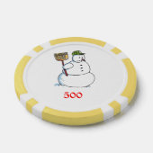 ブロム雪だるまイエロー500ストライプのトランプのポーカーチップ ポーカーチップ (シングル)