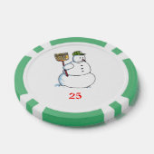 ブロム雪だるまグリーン25ストライプのトランプのポーカーチップ ポーカーチップ (シングル)