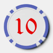 ブロム雪だるまブルー10ストライプのトランプのポーカーチップ ポーカーチップ (裏面)