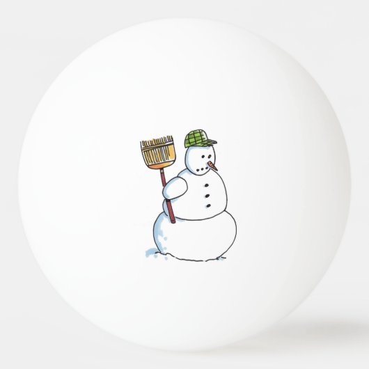 ブロム雪だるま1つ星ピンポンボール 卓球ボール (正面)