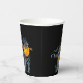 ブロム飛んでいるに魔女を&ハウス幽霊のよく出るハロウィーン 紙コップ (右)